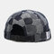 Men & Women Denim Contrast Color Lattice Pattern Casual Street Trend Landlord Hat Brimless Skull Hat Beanie - Black