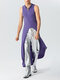 Mens Solid Zip Front Sleeveless Robe - Purple
