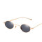High-definition Visual UV 400 Protection Easy to Clean Small Round Frame Metal Sunglasses - Gold+Black