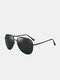 Men Metal Full Frame Narrow Sides Double Bridge UV Protection Sunglasses - #04