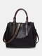 Lightweight Breathable Soft Vintage Large Capacity Handbag - Black