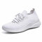 Women Knitted Brathable Soft Sole Comfy Sports Casual Sneakers - White