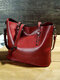 Women Vintage Weekender Bag Soft Leather Campus Bag Oversized Shoulder Bag Handbag Tote - Red