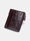 Men Genuine Leather Multi-card Slots Retro Coin Wallet Foldable Card Holder Wallet - Coffee