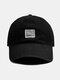 Unisex Cotton Solid Letters Pattern Patch Fashion Sunshade Soft Top Baseball Cap - Black