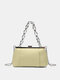 Women Faux Leather Fashion Stone Pattern Multifunction Chain Crossbody Bag Shoulder Bag - Yellow