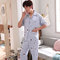 Pajamas Men's Season Knitted Cotton Short-sleeved Trousers Thin Section Middle-aged Father's Home Service Suit Loose XL - 3873#