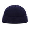 Unisex Solid Color Knitted Wool Hat Skull Cap Beanie - Navy
