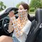 Ice Silk Sleeves Face Mask Sun Protection Gloves Riding Half Finger Ice Sleeves - #01