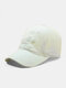 Unisex Cotton Embroidery Letter Casual Outdoor Sunshade Baseball Hat - White