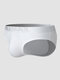 Men Cotton Plain Hip Lifting Removable Padded Hit Letter Waistband Breathable Briefs - White