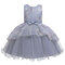 Girl's Tulle Embroidery Flower Bowknot Princess Formal Wedding Birthday Dress For 1-7Y - Grey