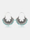 Bohemia Geometric Round Women Earrings Turquoise Drop-Shape Tassel Pendant Earrings Jewelry Gift - #04