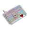 Laser Embroidery Buckle Zipper Coin Purse Card Holder For Women - Silver