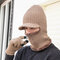 Men 2PCS Plus Velvet Winter Keep Warm Neck Face Ptotection One-piece Headgear Scarf Beanie Full-finger Gloves - #09