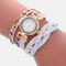 Strass vintage fluorescente multi-camada Watch Metal Colorful Quartzo tecido à mão com diamante Watch - 12