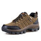 Large Size Men Outdoor Silp Resistant Lace Up Hiking Sneakers - Brown