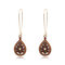 Ethnic Geometric Water Drop Long Earrings Metal Beads Pendant Tassel Earrings Vintage Jewelry - Wine Red