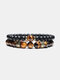 2 Pcs/Set Vintage Multi-layers DIY Geometric-shaped Beads Bracelet - #02
