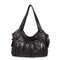 Women Casual Shoulder Bag Solid Multi-pockets Crossbody Bag  - Black