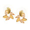Luxury Gold Red White Flower Earrings Fashion Rhinestones Stud Cute Earrings Gift for Girls Women - Champagne