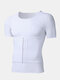 Men Mesh Breathable Compression Tops Adjustable Tummy Control Belt Slimming Underwear Shapewear - White
