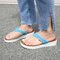 Women's Plus Size Summer Comfort Breathable Flip-Flops Casual Slippers - Blue