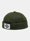 Unisex Cotton Retro Outdoor Casual Brimless Beanie Skull Caps Landlord Hat - Green