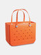 Women PVC Brief Large Capacity Solid Color Handbag Beach Bag Tote - #12