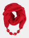 Collar de bufanda de acrílico de hilo de Bali de color sólido con cuentas de forma geométrica vintage Colgante - rojo