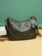 Women Vintage PU Leather Multi-Layers Crossbody Bag Shoulder Bag - Green