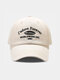 Unisex Embroidery Logo Letter Soft Casual Outdoor Sunshade Couple Hat Baseball Hat - Beige