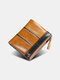 Men Genuine Leather RFID Anti-theft 8 Card Slots Retro Foldable Card Holder Wallet - Brown