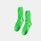 Women's Cotton Double Needle Stack Pile Socks Fluorescent Socks Sweat Absorption - Green