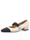 Women Elegant Dating Shoes Comfy Black Square Toe Mary Jane Shoes - Beige