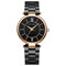 MINI FOCUS Fashion Wristwatch Multicolor Stainless Steel Strap Roman Number Dial Watches for Women - Black