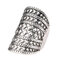 Bohemian Geometric Solid Diamond Ring Exaggerated Punk Rivet Metal Finger Ring - Silver