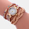Strass vintage fluorescente multi-camada Watch Metal Colorful Quartzo tecido à mão com diamante Watch - 16