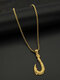 Trendy Carved Anchor-shaped Pendant Stainless Steel Necklace - Gold Pendant（No Chain）