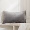 1 Pc 30*50cm Flannelette Cushion Cover Soft Retangular Bed Sofa Pillowcase - Gray