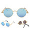 Men Women Round Lens Metal Frame Outdoor UV400 Steampunk Adjustable Polarized Sunglasses  - #11