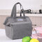 Large Capacity  Portable Thermal Insulation Lunch Bag Portable Thick Aluminum  Lunch Box Bag - Gray