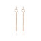 Fashion Ear Drop Earring Hollow Round Piercing Silver Gold Crystal Chains Tessals Dangle for Women - Gold