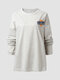 Plus Size Crew Neck Long Sleeve Casual Sweatshirt - Gray