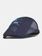 Men Cotton Mesh Breathable Casual Sunshade Beret Flat Hat Forward Hat - Navy