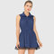 Short Stitching Temperament Slim Sleeveless Dress - Dark Blue