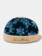 Unisex Polyester Cotton Overlay Colorful Snowflake Pattern Letter Embroidery Brimless Beanie Landlord Cap Skull Cap - Navy