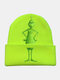 Men & Women Wool Warm Windproof Sunvisor Christmas Green Fur Monster Printing Knitted Hat Beanie - #05