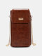 Women Faux Leather Fashion Multifunction Multi-Slots Crossbody Bag Brief Phone Bag - Coffee