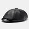 PU Berets Outdoor Warm Casual Newboy Hats - Black